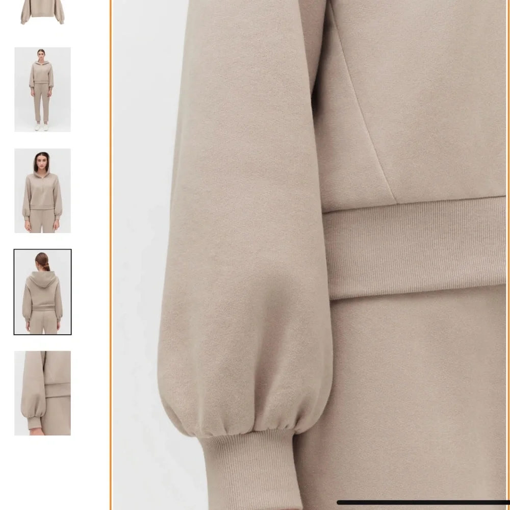 Cuyana hooded fleece cropped zipped hoodie - Picture 4 of 5